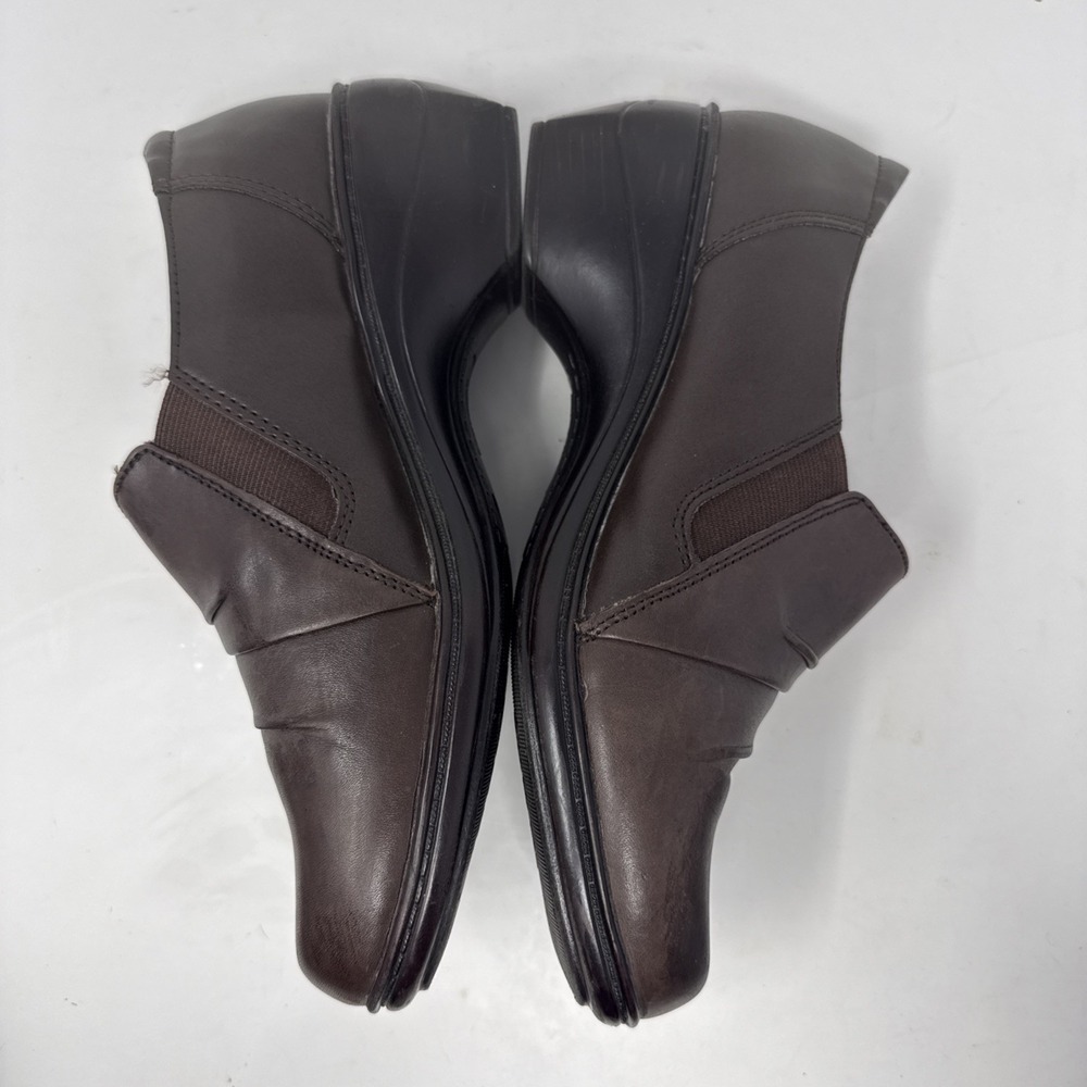 Thom McAn brown leather slip on chunky heel comfort shoes Women's US 8 M - Picture 5 of 12